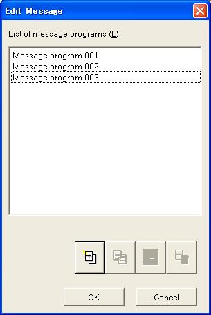 3.5 Editing Message By assigning message programs to programs, this system can display messages on Player. This section describes how to edit message programs. 3.5.1 Edit Message First, you register a message program.