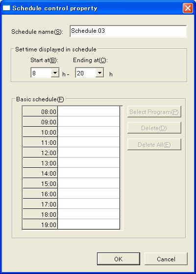 3.8.2 Schedule control properties Specify the information of a basic schedule.