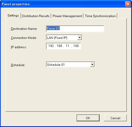 3.9.7 Panel properties (Settings) Specify the basic information for the PanelSystem which is registered in the