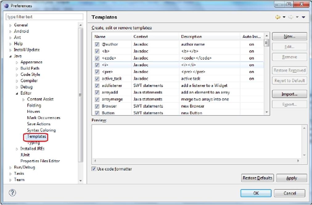 Các phím tắt hay dùng: Trong Eclipse, vào menu Help->Key Assitst hoặc nhấn tổ hợp Ctrl-Shift-L để hiển thị. 3.