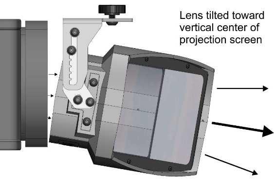 PALADIN LENS ADJUSTMENTS The following steps provide an optimum balance between Paladin Lens tilt and height combined with the projector vertical lens shift setting. a. Immediately after installing the lens a shift of the image up or down may be expected.