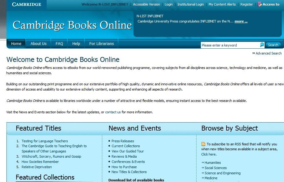 Cambridge Books Online (CBO) (http://ebooks.cambridge.