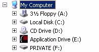 Accessing data on the device Saving and opening files When you plug in your device both the application drive and the private partition display in a file manager, such as Windows Explorer, with an