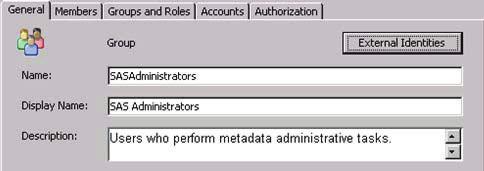 groups and roles within a metadata server.