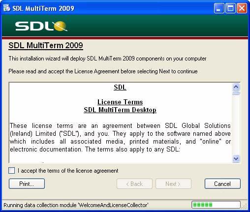 2 Installing SDL MultiTerm Desktop The Installation Procedure To install MultiTerm Desktop: 1 Double click the setup.