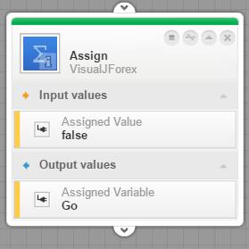 5.3.3. Mathematical Assign: To attribute a given value to a variable with regards to its type. Once the first input is filled, the output will automatically take the appropriate variable type.