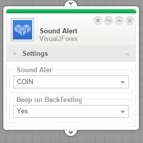 Sound Alert: To add an audio notification insert this block and choose the alert to be played.