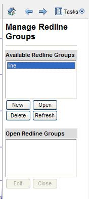 To start a new Redline Group click the New button in the Task panel.