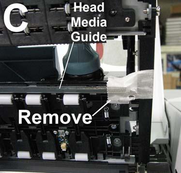 The Shipping Insert secures the Service Station during printer transport. 4. Remove the Tape [B].