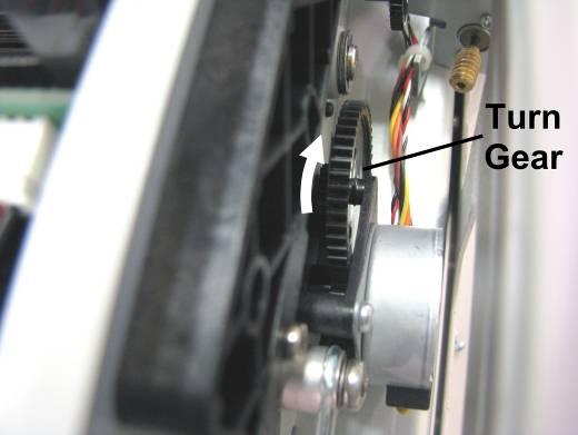 If the Printhead Cartridge is not installed (has been removed), you can look down through the top of the Print-Engine, through the Printhead Cartridge