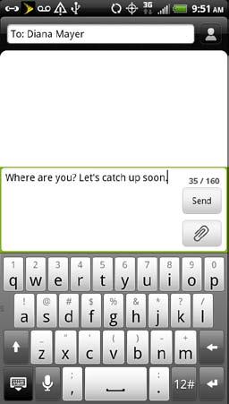 4. Touch the Add text box and then start composing your message.