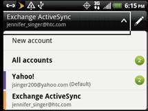 Note: Your corporate Exchange Server must support auto-detect for the device to automatically set up the Exchange ActiveSync account.