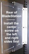 6. Once you have mounted the plates using all three mounting screws at the rear of BladeStation, you can mount BladeStation in the rack mount cabinet.