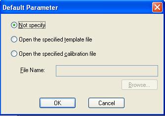 6.2.6 [Settings] Menu 6.2.6.1 [Default Parameters ] Sets the template used during program startup when the quantitative measurement program is set as the run application for currently connected accessories.