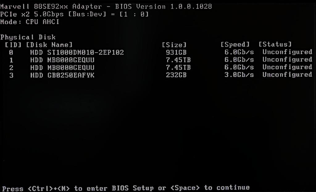 Marvell BIOS Utility The Marvell BIOS Utility (MBU) is built into the embedded Marvell storage controller ROM.