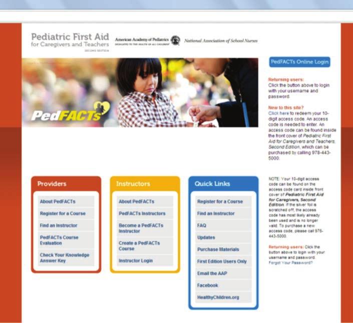 Pediatric First Aid for Caregivers and Teachers (PedFACTs) SECOND EDITION Course Creation and Roster Management Guidance Pediatric First Aid for Caregivers and Teachers, Second Edition Add a New