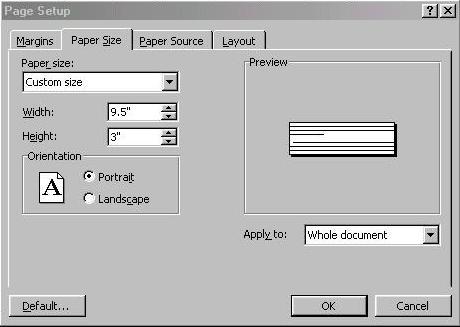 Under Print, select the Address Printer 6 as the default printer. Go to Page Setup in the File menu. Set all of the margins to 0.