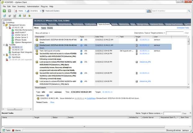 Obtaining link status The OneCommand Manager for VMware vcenter plug-in can also provide event status for links.