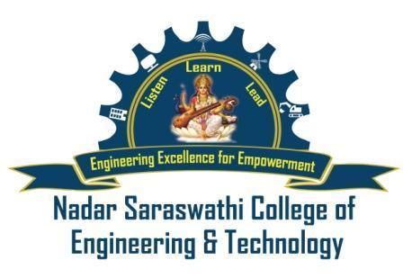 NADAR SARASWATHI COLLEGE OF ENGINEERING & TECHNOLOGY DEPARTMENT OF COMPUTER
