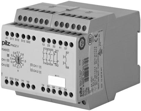Unit features Safety features Gertebild ][Bildunterschrift_nur_Not-Halt Safety relay for monitoring E-STOP pushbuttons Approvals Gertemerkmale Positive-guided relay outputs: 3 safety contacts (N/O),