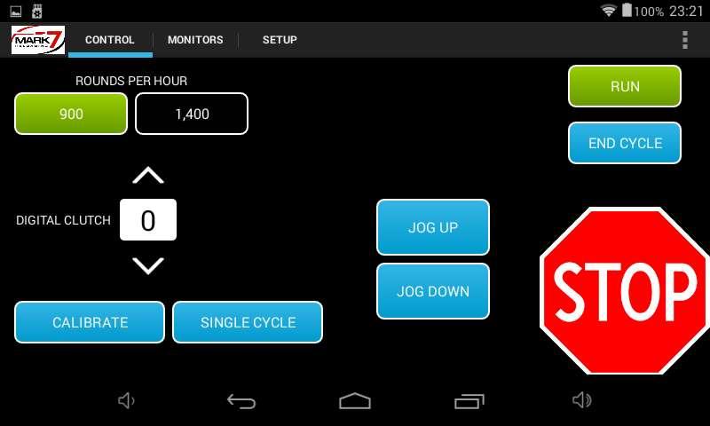 Control Screen Figure 37: System Control Screen CALIBRATE - The function is the first operation that must be run before fully running the Mark 7 Autodrive.