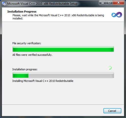 [10] Installation of Microsoft Visual C++ 2010 x86 Redistributable Package Check
