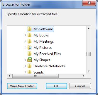 2. Choose a location to save the extracted files by clicking the box below with 3 dots ( ).