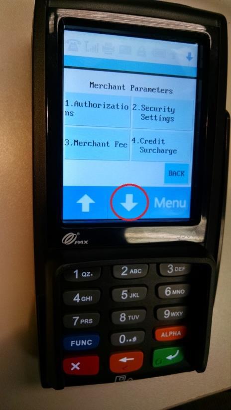 3. Tap on Merchant Settings or press 2 on the keypad. 4.