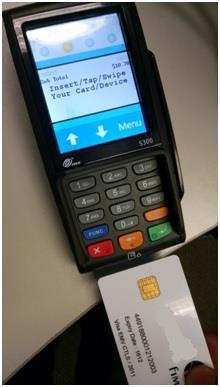 6. Insert the EMV Chip card into the
