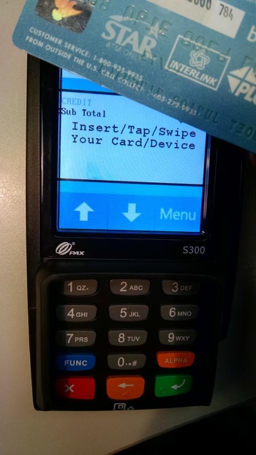 3. Tap the contactless enabled credit card on the front of