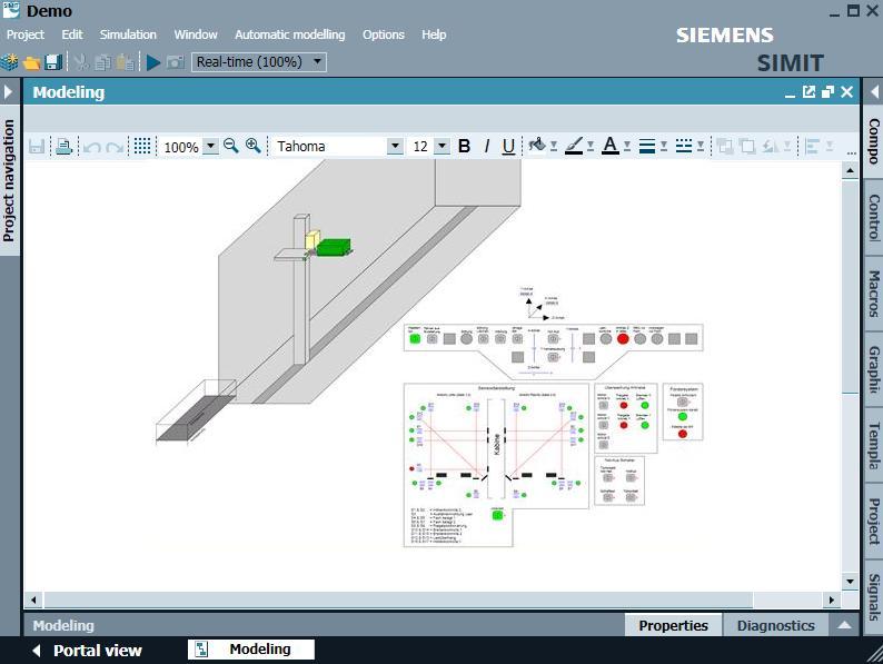 Simulation Dynamic Graphics Modeling Graphical elements can be modeled using the standard SIMIT user interface Graphical elements