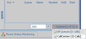 8.4 Display Calls in Queue Panel You can monitor queues by displaying the calls for those queues in the Queues dropdown list.