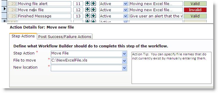 step individually. To do so, click twice on the Validation Status field for the workflow or step.