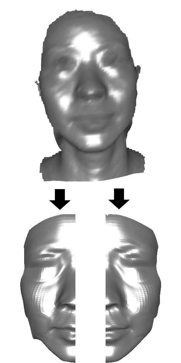 not applicable to facial datasets with yaw rotations greater than 45. Additionally, even though the Bosphorus database used consists of 3,396 facial scans, they are obtained from 81 subjects.
