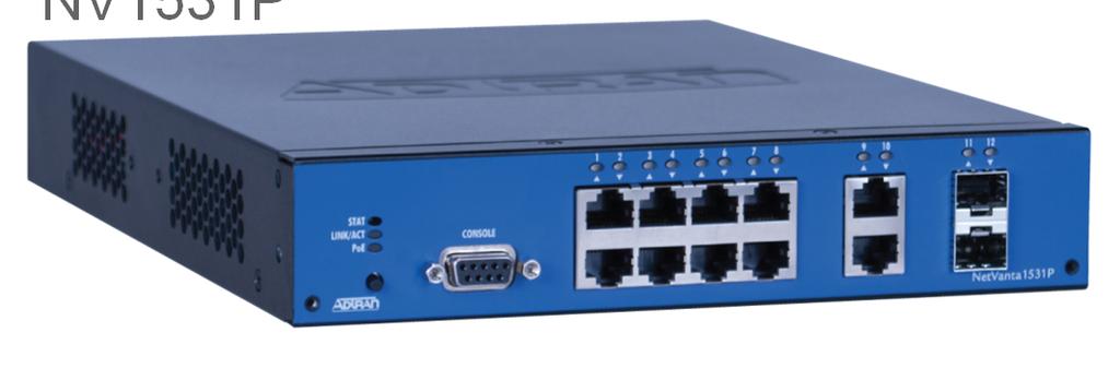 NetVanta 1531/1531P Gigabit Switches Layer 3 Gigabit-to-the-Desktop 8-Port Gigabit Ethernet and PoE 2 Copper 1Gbps