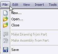 Hands on Test Drive Drop-down menu / Context Toolbar Communicate with SolidWorks either thought the Drop-down menu or the Pop-up Context toolbar.