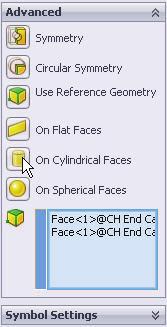 Face<1> is displayed in the Standard (Fixed Geometry) box.