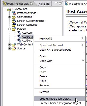 94. After HATS finishes creating the Integration Object, you will find it in the HATS Project View in the Source\Integration Object folder.