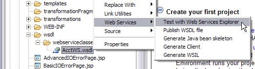 124. The Web Services Explorer comes up in the studio s Web Browser. 125.