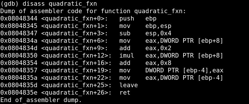 int quadratic_fxn (int j) int output; output= j*j+ 2*j +8; return output; int main() int a=1986; int x; x= quadratic_fxn(a); We see that our program has 2 functions- main and quadratic_fxn.