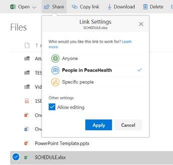 Choose to Share your file(s) with any of the methods previously described. 3. Choose who you want to share the document with by clicking on the down-arrow a.