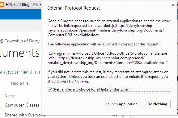 SharePoint, what is that, and what is an External Protocol Request?