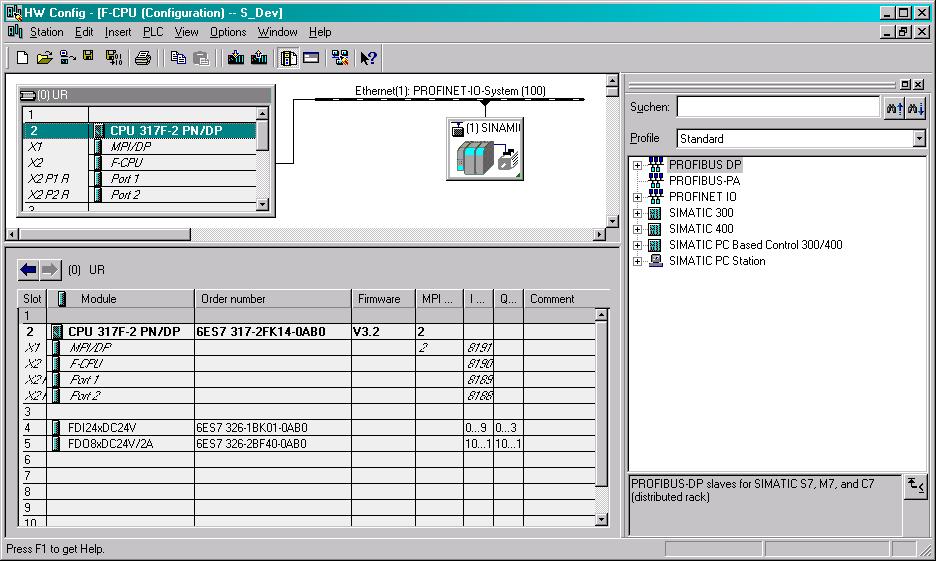 4.2 HW Config of the SIMATIC F-CPU 9. Double-click the F-CPU in HW Config to open the properties screen. 10.