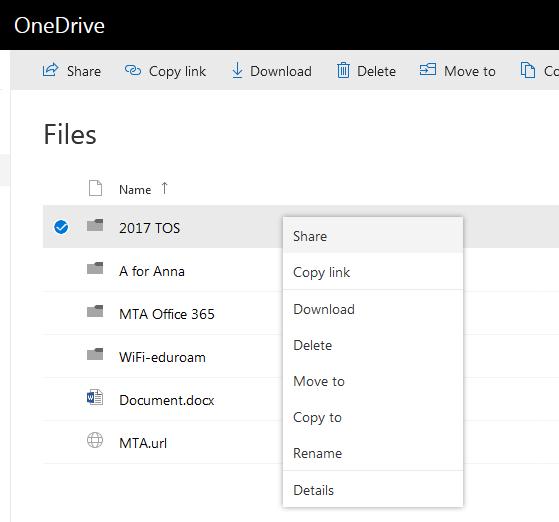 subscription. Folders and documents can be shared with external users who are already in the Office 365 user directory.