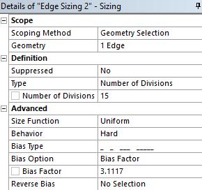 Change the sizing parameters separately for nonuniform grid as per below.