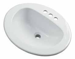21x18 Oval 4in Centers Self Rimming Lavatory Sink Interior: 16