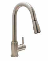 05 Delta Cassidy Single Handle Pull-Down Kitchen Faucet Pictured in Arctic Stainless f i n i s h o p t i o n s a v a i l a b l e : 9197-AR-DST Arctic Stainless $473.