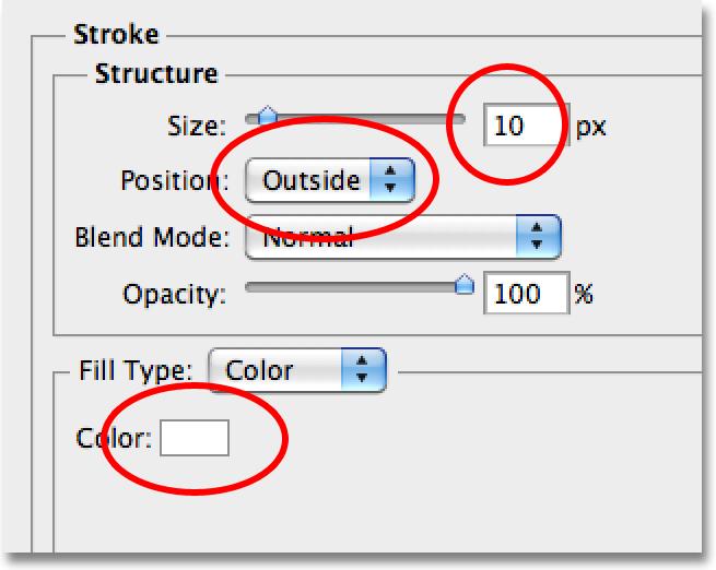 This brings up Photoshop s Layer Style dialog box set to the Stroke options in the middle column.