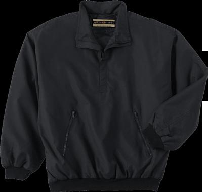 zippered front placket, ribbed cuffs