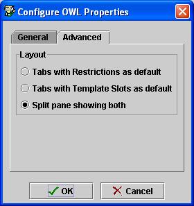 Protégé / OWL / Forms / Editing the class form Two alternative views of properties Configure